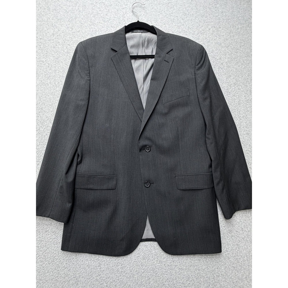 Joe Joseph Abboud Suit Jacket Blazer Mens 42 Gray Pinstripe 2 Button Notch Lapel